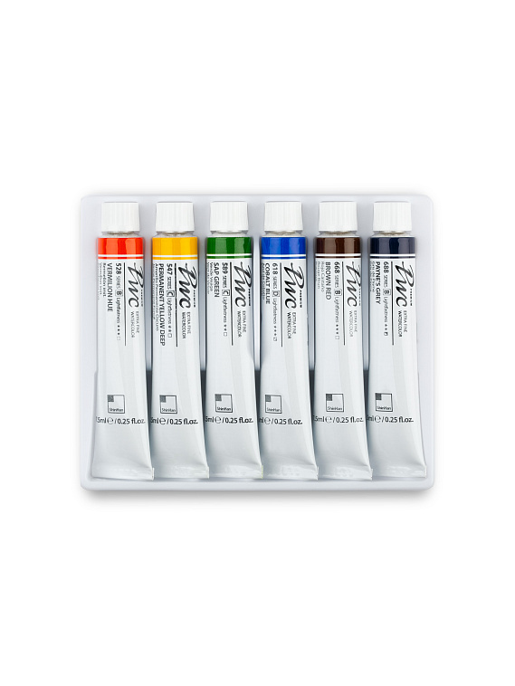 Набор акварели ShinHan "PWC" 6 цв. по 7,5 мл, Городской пейзаж, в картонной упаковке 606x758